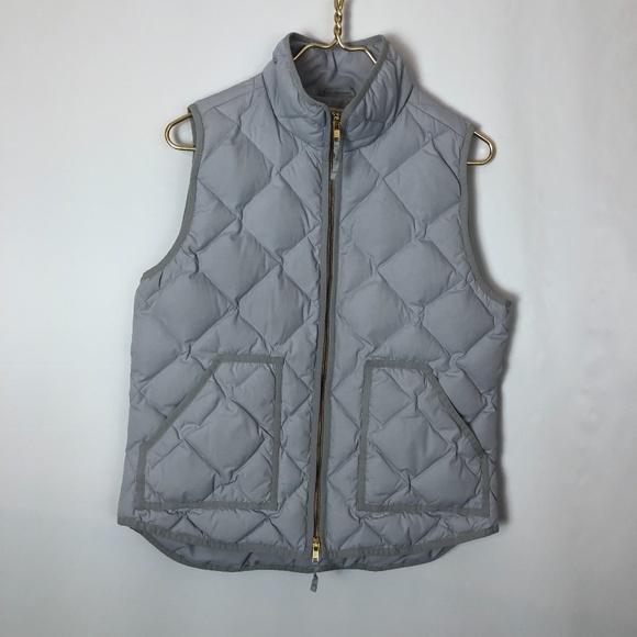 J. Crew Jackets & Blazers - J Crew quilted down puffer vest jacket  med